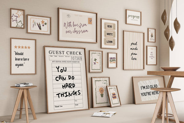 Neutral Classroom Set of 15 Prints