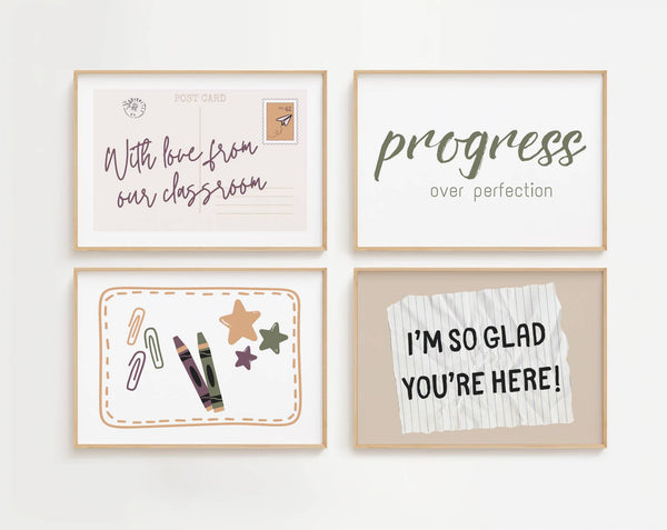 Neutral Classroom Set of 15 Prints
