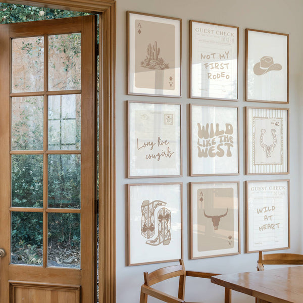 Beige Cowgirl Set of 15 Prints