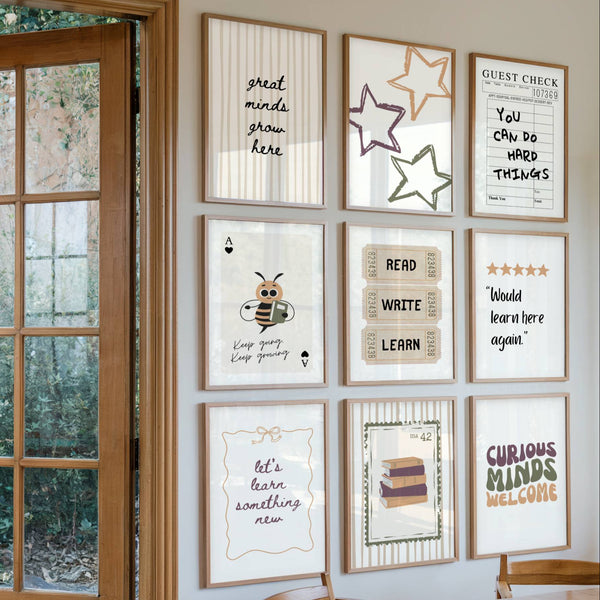 Neutral Classroom Set of 15 Prints