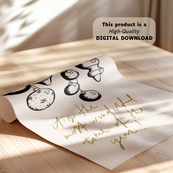 Black & Gold Christmas Set of 15 Prints