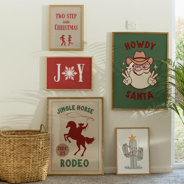 Western Christmas Set of 15 Prints