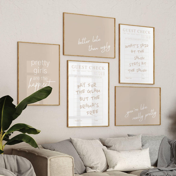 Salon Wall Art Set of 6 Prints