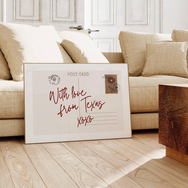 with love from Texas postcard wall art horizontal