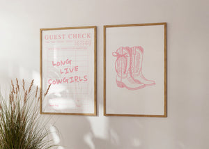 Long Live Cowgirls Guest Check Set of 3 Prints