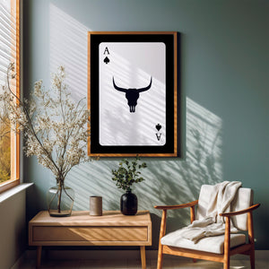Bull Skull Playing Card Print