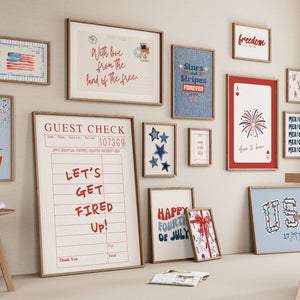 4th of july wall art set of 15 prints