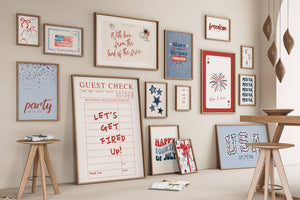 4th of july wall art set of 15 prints