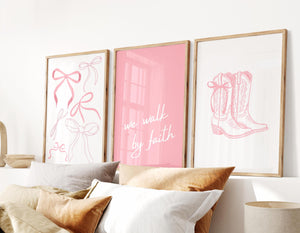 Pink Walk by Faith Set of 3 Prints