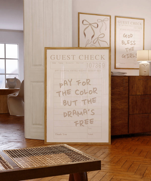 Pay For The Color Guest Check Print