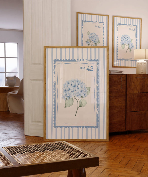 Hydrangea Stamp Set of 3 Prints