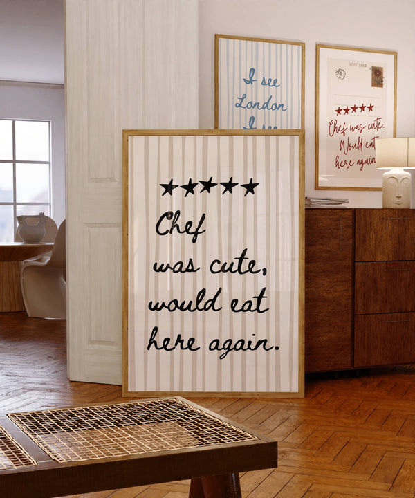 Chef Was Cute Stripe Print