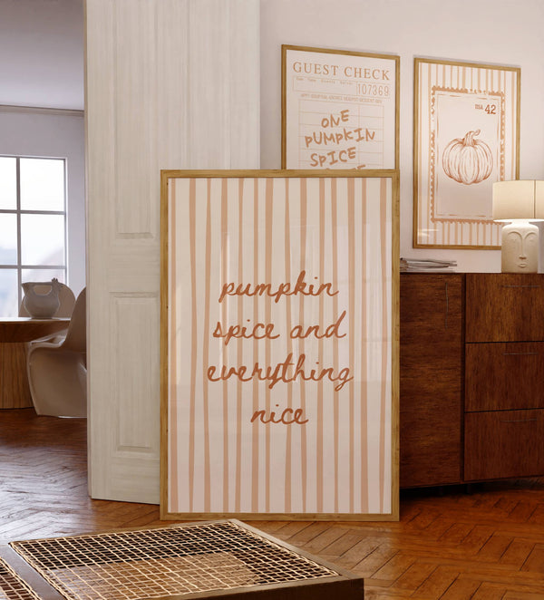 Pumpkin Spice Stripe Print