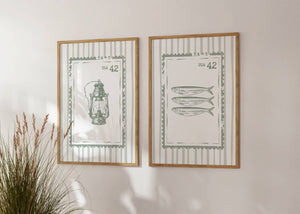 Fisherman Aesthetic Stamps Set of 3 Prints