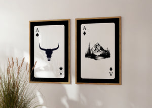 Rustic Playing Card Set of 2 Prints