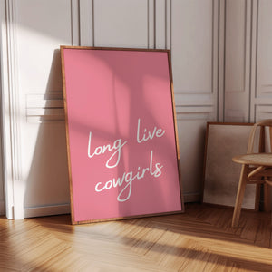 Dark Pink Long Live Cowgirls Set of 3 Prints