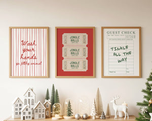Christmas Bathroom Gallery Set of 6 Prints