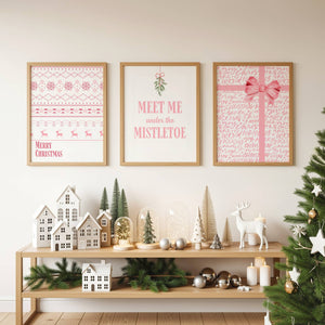 Pink Christmas Set of 15 Prints