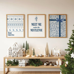 Navy Christmas Set of 15 Prints