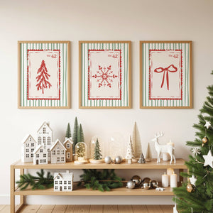 Christmas Stamp Set of 3 Prints