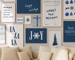 Navy Christmas Set of 15 Prints