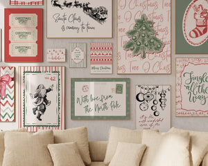 Vintage Christmas Set of 15 Prints