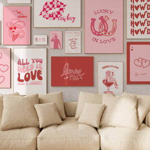 Western Valentine Set of 15 Prints
