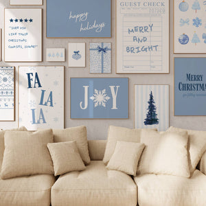 Blue Christmas Set of 15 Prints