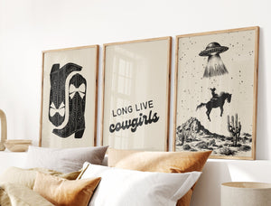 Space Cowgirl Set of 3 Prints