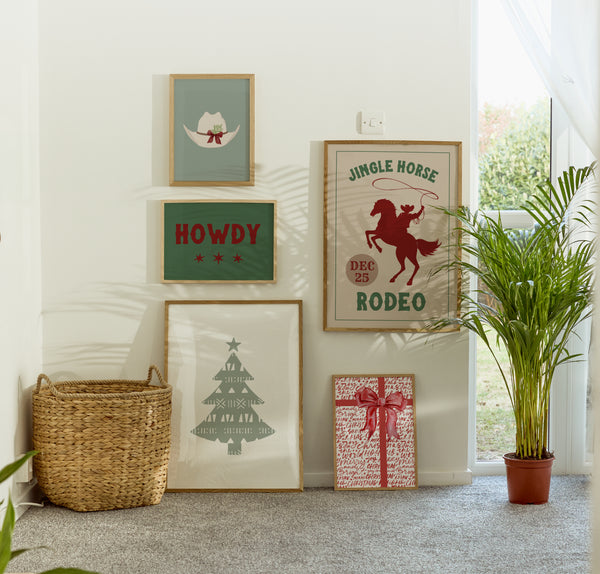 Western Christmas Set of 15 Prints