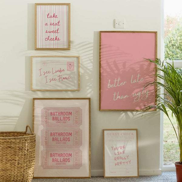 Girly Bathroom Gallery Set of 6 Prints