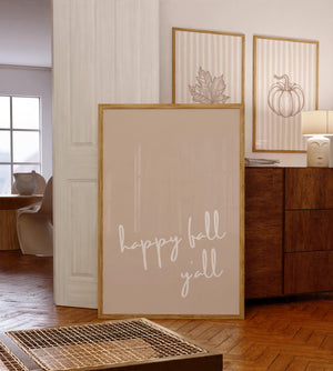 Beige Happy Fall Y'all Set of 3 Prints