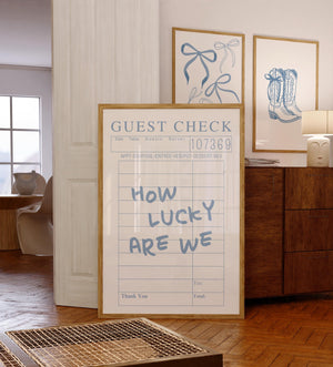 How Lucky Are We Guest Check Set of 3 Prints