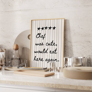 Chef Was Cute Stripe Print