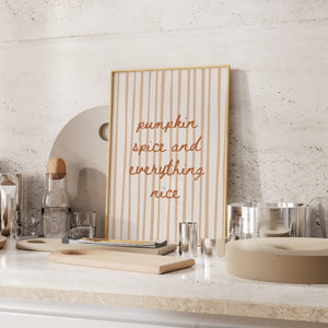 Pumpkin Spice Stripe Print