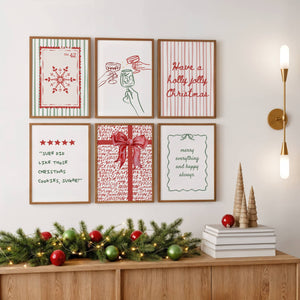 Trendy Christmas Set of 15 Prints