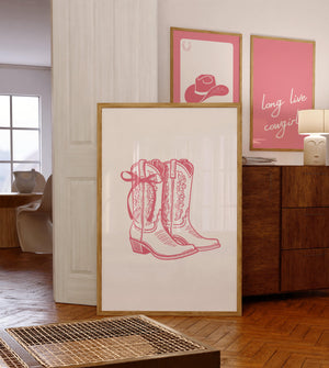 Dark Pink Long Live Cowgirls Set of 3 Prints