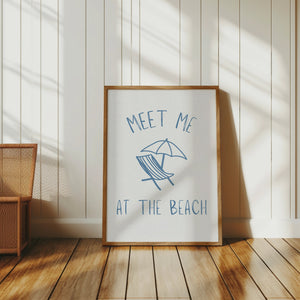 Blue Meet Me At The Beach Set of 2 Prints