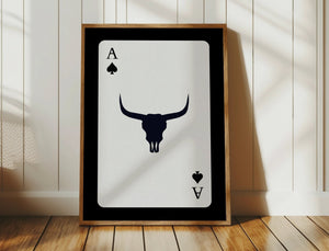 Bull Skull Playing Card Print