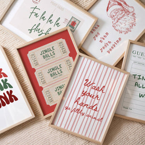 Christmas Bathroom Gallery Set of 6 Prints