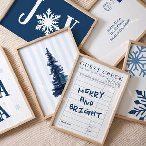 Navy Christmas Set of 15 Prints