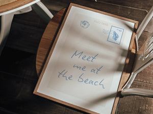 Meet Me At The Beach Postcard Vertical Print