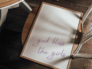 God Bless The Girls Minimalist Print