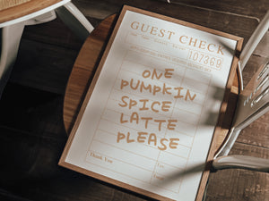 Pumpkin Spice Guest Check Print
