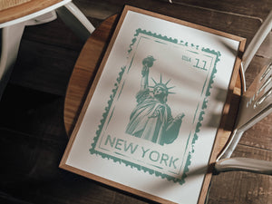 New York Stamp Print