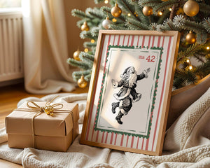 Dancing Santa Stamp Print
