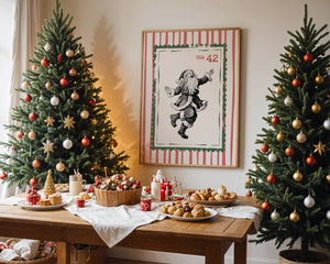 Dancing Santa Stamp Print