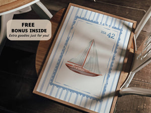 Coastal Stamp Set of 3 Prints