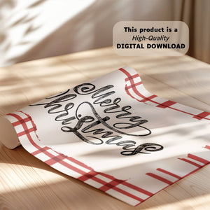 Merry Christmas Plaid Print