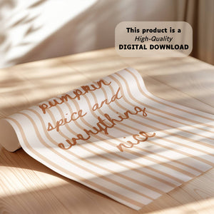 Pumpkin Spice Stripe Print